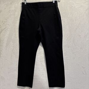 SPANX Slim Straight Ponte Pant Black Slimming Pull On Stretch Large Petite